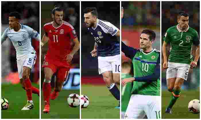 英格兰在世界上足球排名的哪个地方？此外，威尔士，苏格兰和北爱尔兰FIFA透露