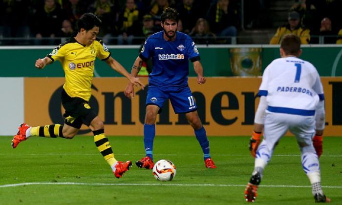 Shinji Kagawa Borussia Dortmund的分数在7-1胜利