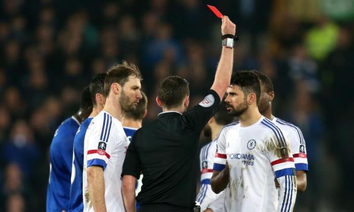 Chelsea Striker Diego Costa由FA在Red Card对抗埃弗顿