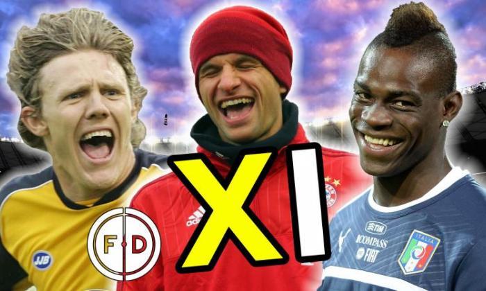 视频：最有趣的足球运动员xi，特色Lukas Podolski，Mario Balotelli和Thomas Muller
